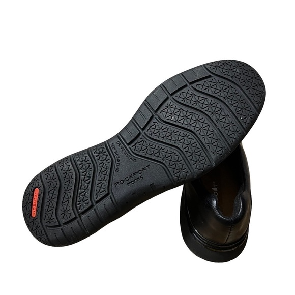 Rockport Work Black Platform Loafers Slip On Comfort Leather Shoes Size 7 - Picture 4 of 5